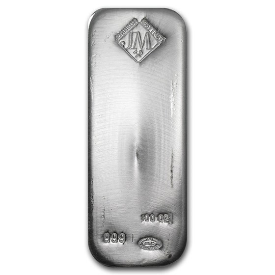 100 oz Silver Bar - Johnson Matthey 100 oz Silver Bar - Johnson Matthey
